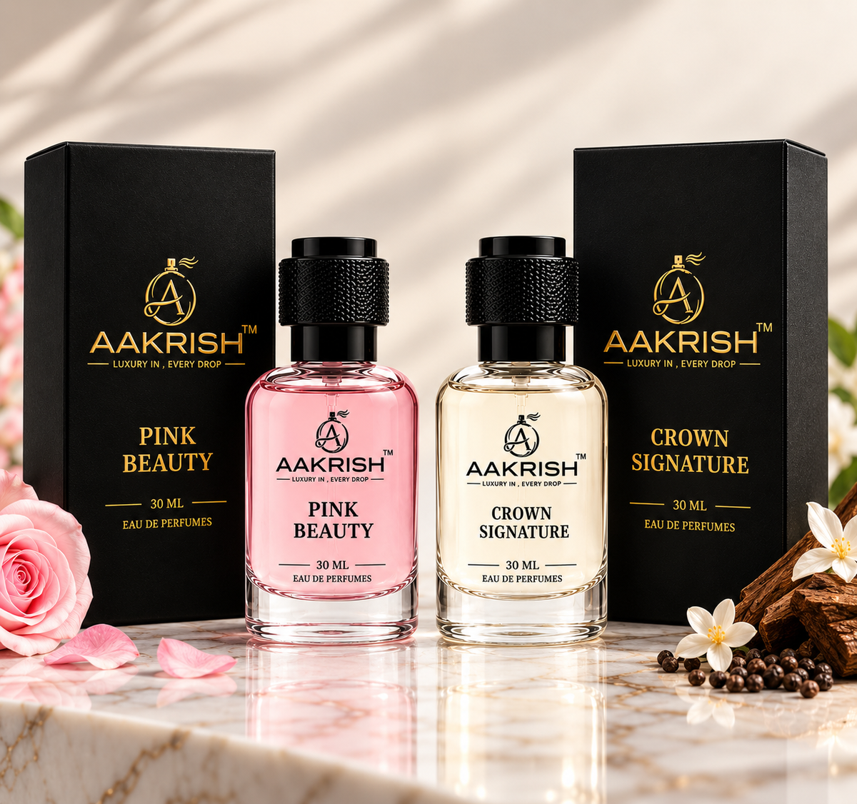AAKRISH BESTSELLING PINK BEAUTY & CROWN SIGNATURE 30ML COMBO